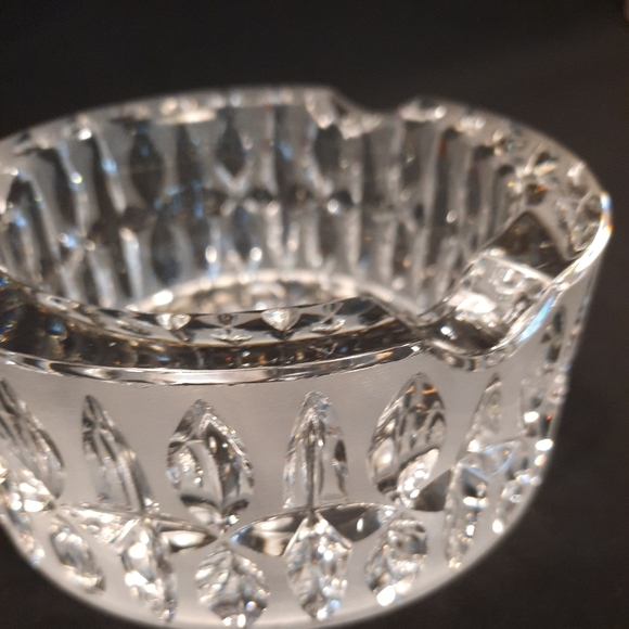 Vintage Cut Crystal Frosted Clear Glass Cigar Cigarette Ashtray 5” - Picture 5 of 8